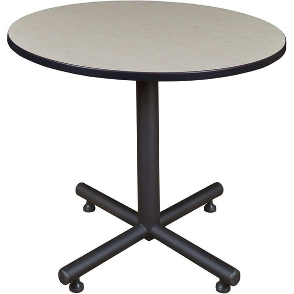 Round Breakroom Table - 42" Maple Conference Table - Adjustable & Portable Office Meeting Table
