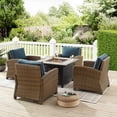 thumbnail image 1 of HomeStock Modern Minimalism 5Pc Outdoor Wicker Conversation Set W/Fire Table - Fire Table & 4 Chairs, Elegant Outdoor Conversation Sets-Color:Navy and Weathered Brown,Size:Armchairs, 1 of 1