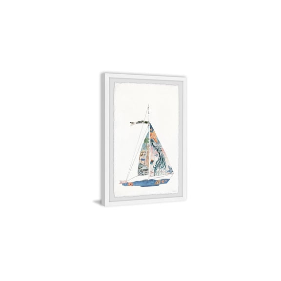 HomeStock City Sleek Sailing Mermaid Framed Painting Print, Contemporary Wall Decor: Abstract, Digital Art Prints, and Modern Styles for Your Home