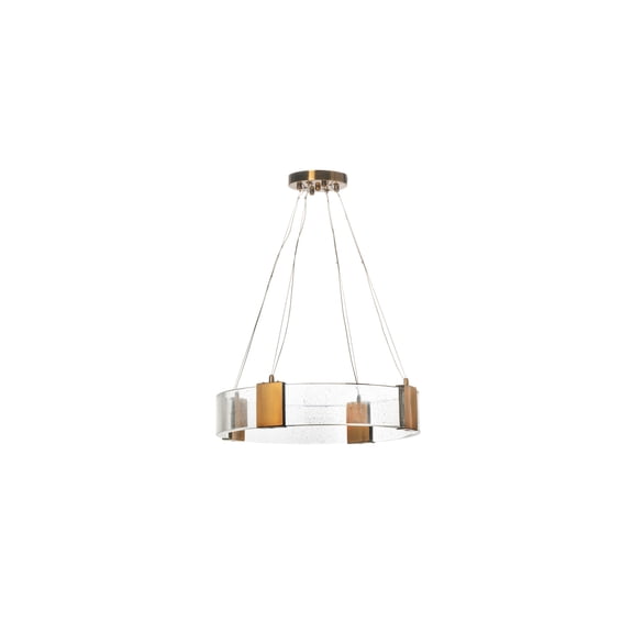 Charm Glass Chandelier - 28" Metal Frame - Clear & Bronze Finish - Entryway, Dining & Living Room Lighting