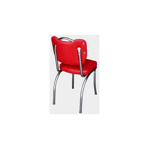 Diner Chair - Chrome Handle, Padded Vinyl Seat - Welded Steel Frame - Fully Assembled