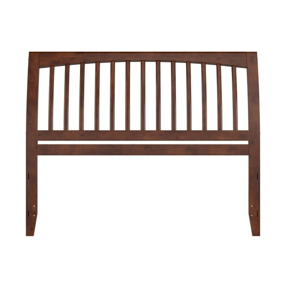 Classic Sleigh Wood Headboard - Solid Wood Slat Headboard for Bedroom Decor - Walnut Finish