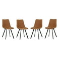 thumbnail image 1 of Modern Leather Dining Chairs - Set of 4 - Comfortable Upholstered Accent Chairs for Kitchen & Dining Room, 1 of 6
