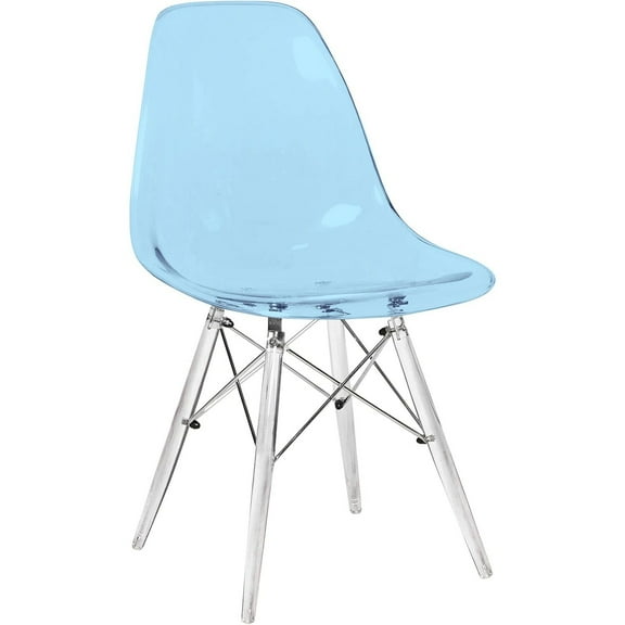 Classic Comfort Side Chair - Modern Accent Chair with Acrylic Base - Durable Molded Plastic Seating