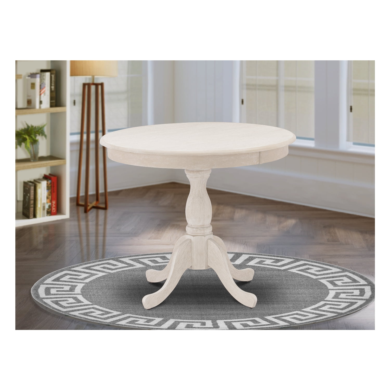 HomeStock Classic Comfort Round Table Butter Cream Color Table Top ...