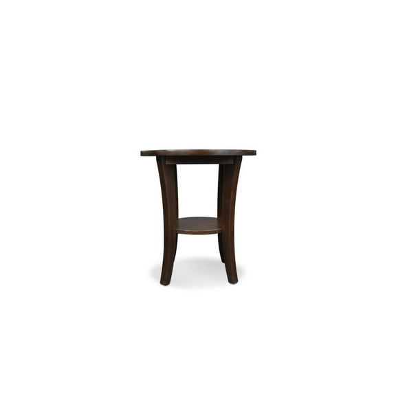 Classic Comfort Side Table - Round End Table with Drawer & Shelf - Solid Wood, Chocolate Cherry Finish - Bedroom Living Room Accent Table