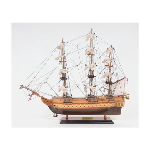 USS Constitution Display Case - Wooden Model Case for Collectibles - 26.5" Showcase
