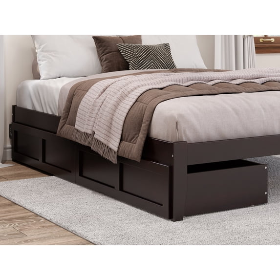Under Bed Storage Drawers - Extra Long & Wide - Home Organization & Space Saving - Espresso Finish