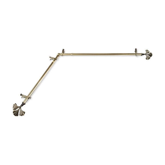 Coastal Charm Curtain Rods - Antique Brass Metal Rods & Hardware Set - Stylish Finials Included