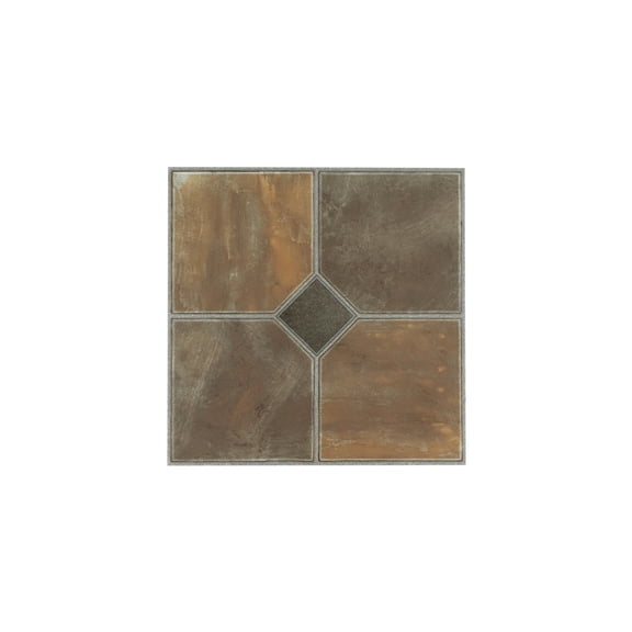 HomeStock Coastal Charm Rustic Slate 12x12 Self Adhesive Vinyl Floor Tile - 45 Tiles/45 sq. ft., DIY Peel & Stick Installation, Slate Look for Stylish Home Updates