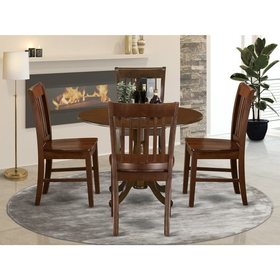 Small Kitchen Table Set with 4 Chairs - Round Dining Table for Breakfast Nook