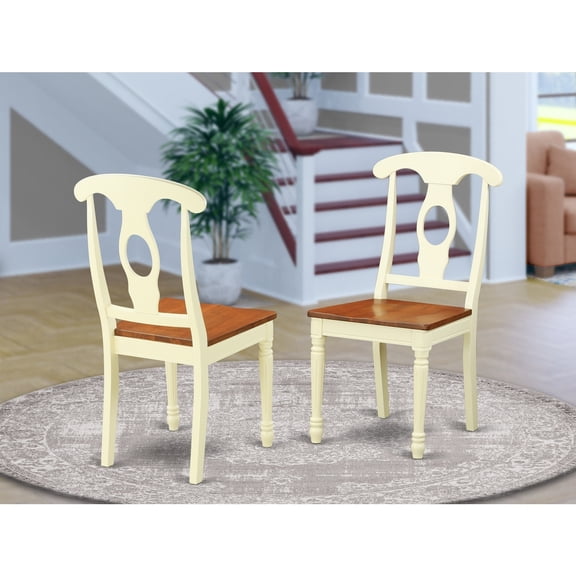 Coastal Dining Chair Wood Seat - Stylish Accent Chair for Kitchen, Living Room, Farmhouse Decor