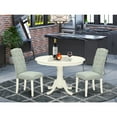thumbnail image 1 of Coastal 3Pc Dinette Set - Round Table & 2 Parsons Chairs - Linen White & Baby Blue, 1 of 5