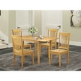 thumbnail image 1 of Modern Dining Table Set 5 Piece - Kitchen Table & 4 Chairs, Oak Finish, Hardwood, 1 of 5