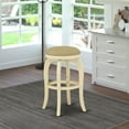 thumbnail image 1 of Coastal Cool Swivel Barstool - 30" Counter Height - Linen White Legs - PU Leather Seat, 1 of 4