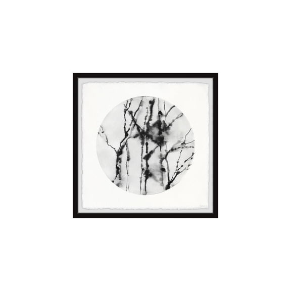 HomeStock Coastal Cool Winter Branch Framed Painting Print, 32" x 32", Contemporary Wall Decor: Abstract, Digital Art Prints, and Modern Styles for Your Home