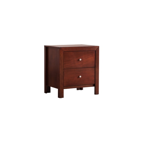 Homestock Mediterranean Magic Nightstand - Dovetailed Drawers for Bedroom Storage, Stylish Nickel Hardware, Painted Nightstand, Floor Mountable-Color:Cherry,Size:2 Drawer