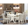 thumbnail image 1 of 7 Piece Dinette Set - Coastal Craftsman TableParson Chairs - 36x60 Inch Rectangle Dining Set, 1 of 5