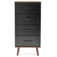 thumbnail image 1 of Black Accent Chest 4 Drawer Storage Organizer - Modern Wood Dresser for Bedroom Living Room, 1 of 9