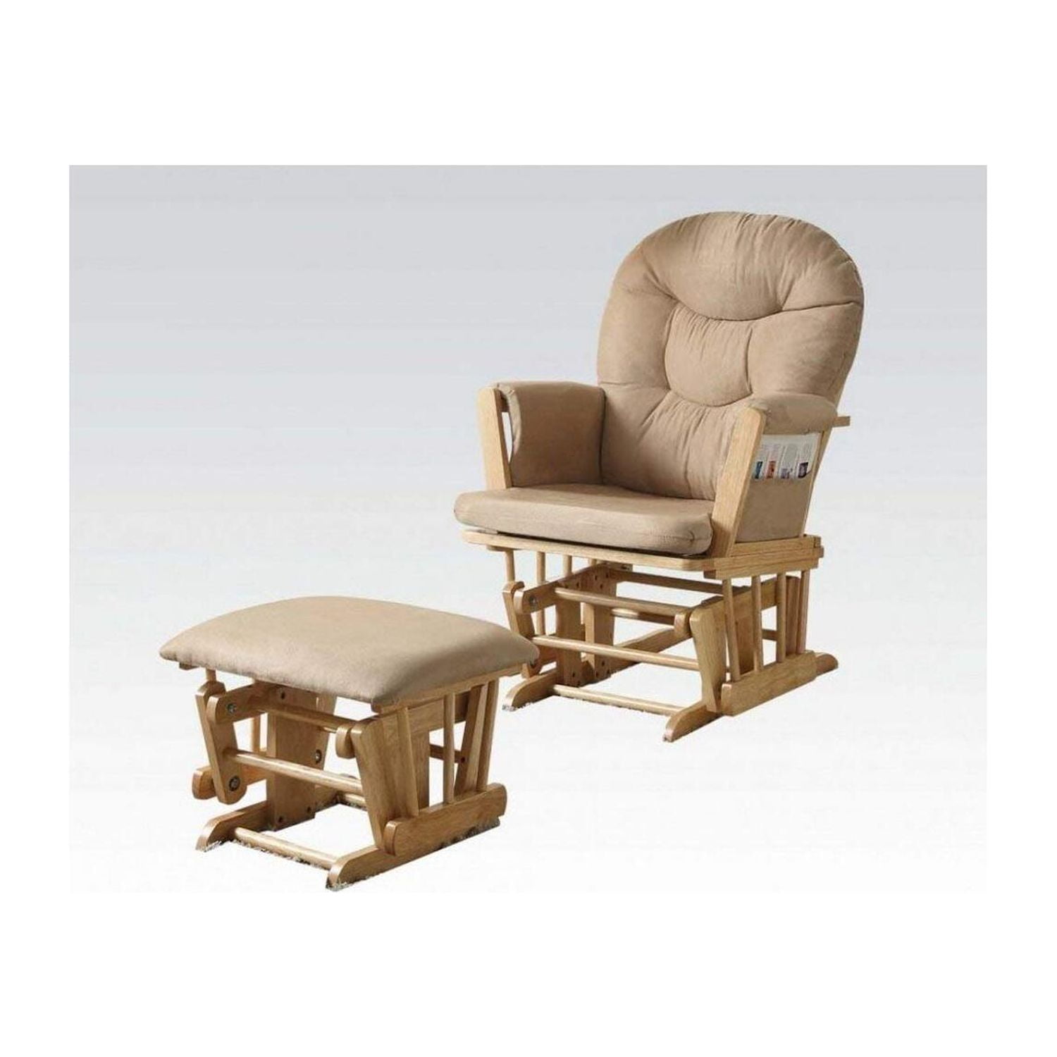 HomeStock Coastal Craftsman Glider Chair & Ottoman Set, 37.5