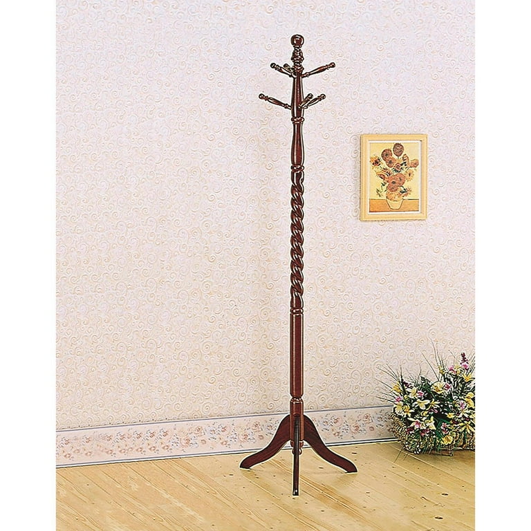 Bowery Hill Twisted Post Coat Rack in Merlot