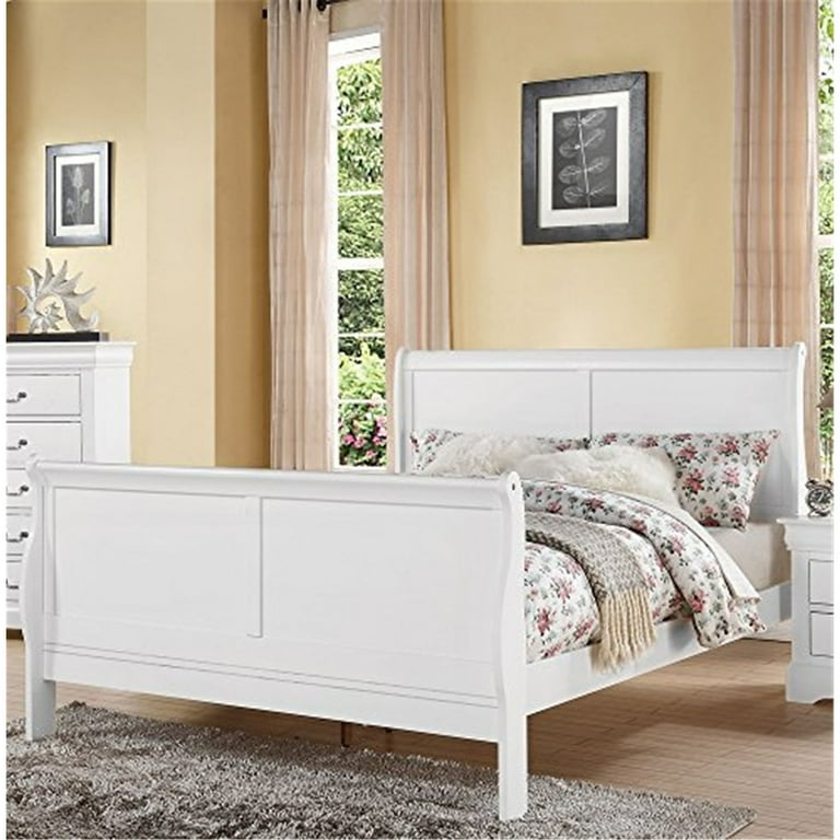 HomeStock Coastal Craftsman Eastern King Bed White 1Set 2Ctn Walmart