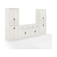 thumbnail image 1 of HomeStock Contemporary Chic 3-Piece Entertainment Set with Sideboard and 2 Storage Cabinets, Distressed White, 15 x 108.5 x 67.75 inches, Cabinets and Shelved Storage, Modern Living Room Set, 1 of 9