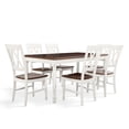 thumbnail image 1 of HomeStock Medieval Majesty Dining Set with Table and Extension Leaf, Rectangular Dining Table w/ 18" Extension Leaf, Rustic Dining Set for Dining Rooms-Color:Distressed White,Size:7 Piece, 1 of 4