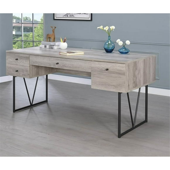 63-Inch Home Office Desk 4-Drawer Writing Table Study Computer Table Wood Look Laminate