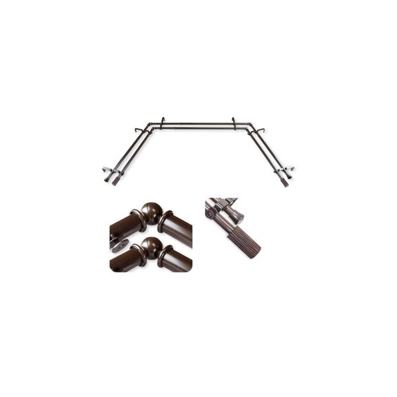 Contemporary Curtain Rods & Hardware - Adjustable Telescoping Rods, Stylish Finials, 13/16" Diameter