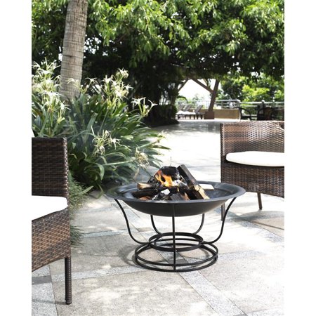 HomeStock Contemporary Cool Firepit Black