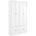 thumbnail image 1 of Homestock Country Cottage 2-Piece Entryway Set With 2 Pantry Closets, White Finish, 44 X 12.5 X 74 Inches, Modern Design, Adjustable And Removable Shelved Storage, Convertible Versatile Pantry Cabinet, 1 of 1