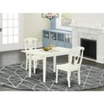 thumbnail image 1 of 3-Piece Dinette Set - Small Rectangular Dining Table with 2 Chairs - Linen White Cottage Style, 1 of 5