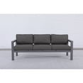 thumbnail image 1 of Aluminum Sofa - Modern Outdoor Seating, Gray Frame, Charcoal Cushions - Seats 3 - 82.6", 1 of 5