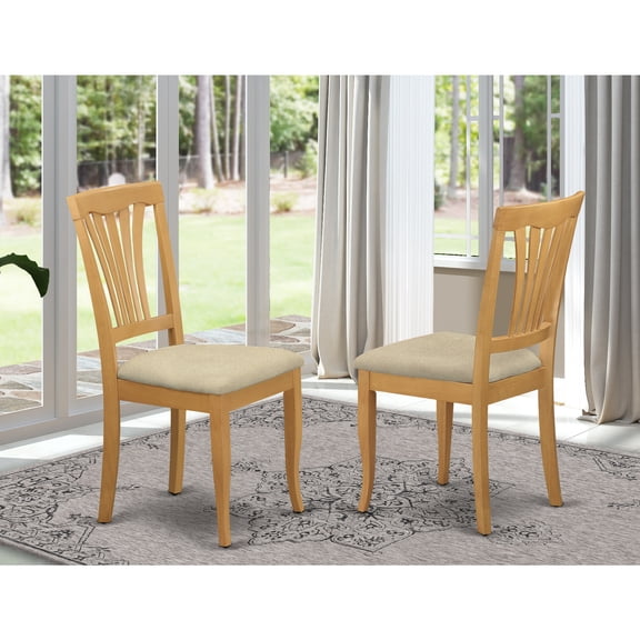 Country Cottage Dining Chairs - Set of 2 - oak finish - Stylish Wood Seat - Avon Design
