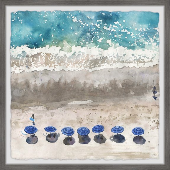 Blue Sunshade II Painting Print - Country Cottage Wall Art Decor - Home Stock Framed Picture