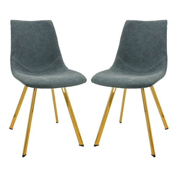 Modern Leather Dining Chair - Gold Accent Legs, Comfortable Seat, Stylish Home Furniture