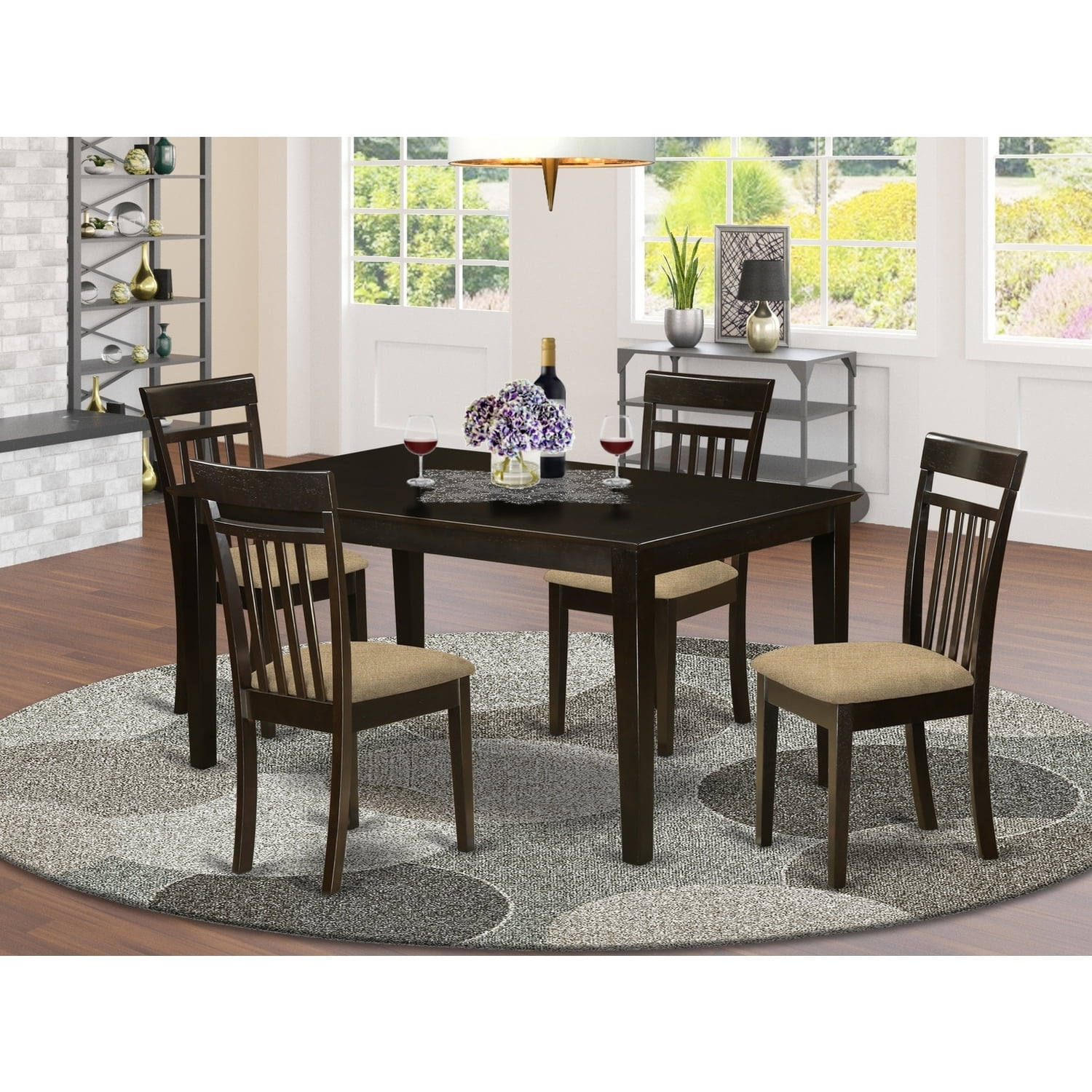Country Cottage Dining Set - Table \u0026 4 Kitchen Chairs - Rustic Farmhouse  Style - Walmart.com, image size:1500x1500