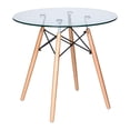 thumbnail image 1 of Round Bistro Dining Table - 30" Glass Top, Eiffel Base, Dining Room Table, Kitchen Table, Modern Design, 1 of 9