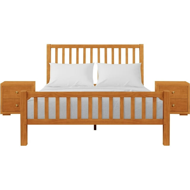 HomeStock Country Cottage Wooden Platform Bedroom Set