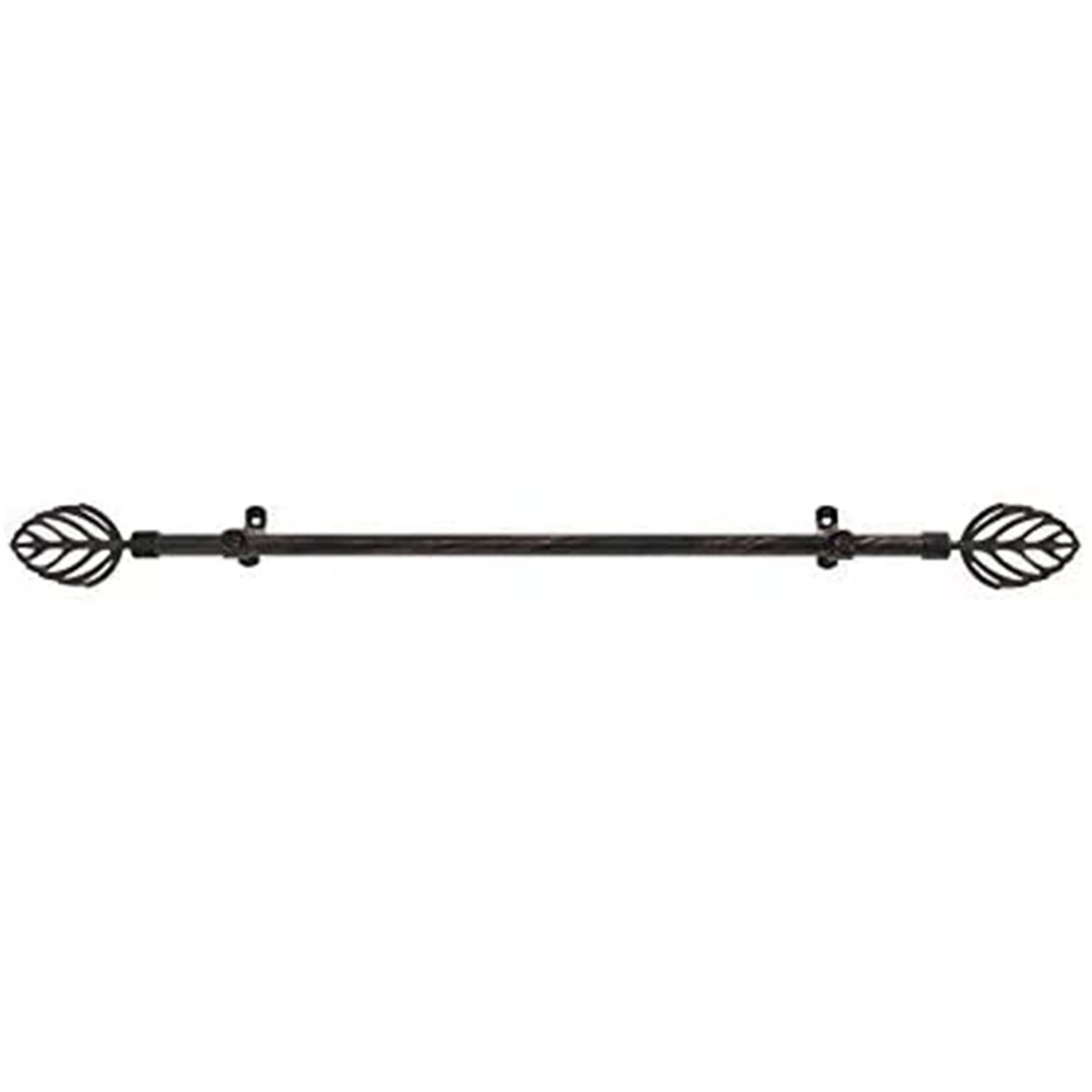 Black and Copper Metal Leaf Curtain Rod Holder