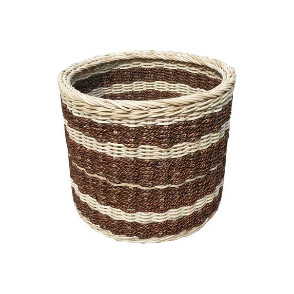 Round Storage Basket - Wicker Basket Organizer - Home Decor Storage Bin - Decorative Basket for Living Room