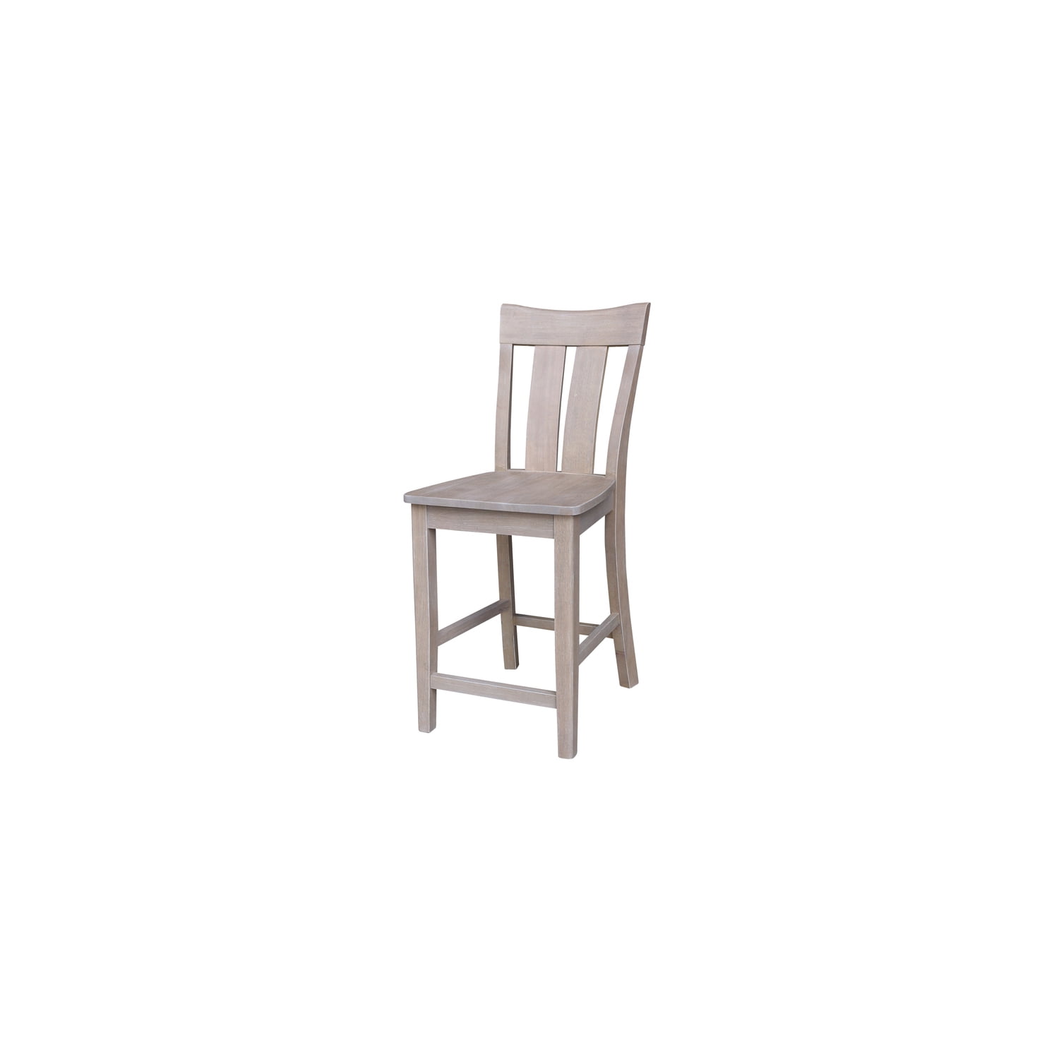 San Remo Washed Gray Taupe Solid Wood Counterheight Stool - 24" Seat