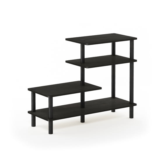 Multipurpose Shelf Unit 4-Tier Storage Organizer, Easy Assembly, Modern Home Decor, Espresso Black Finish
