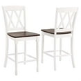 thumbnail image 1 of Counter Stools Set of 2 - Modern Farmhouse Bar Stools - 24" Seat Height - Kitchen Island Stools - Distressed White Finish, 1 of 2