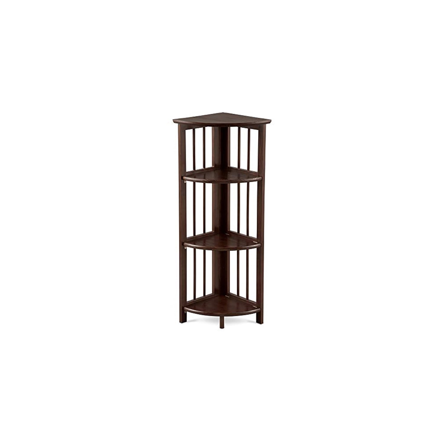 Truffle Brown Solid Wood Effortless Folding Corner Bookcase