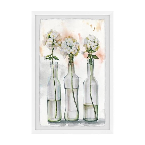 HomeStock Earthy Elements Bottled Blooms Framed Painting Print, Contemporary Wall Decor: Abstract, Digital Art Prints, and Modern Styles for Your Home