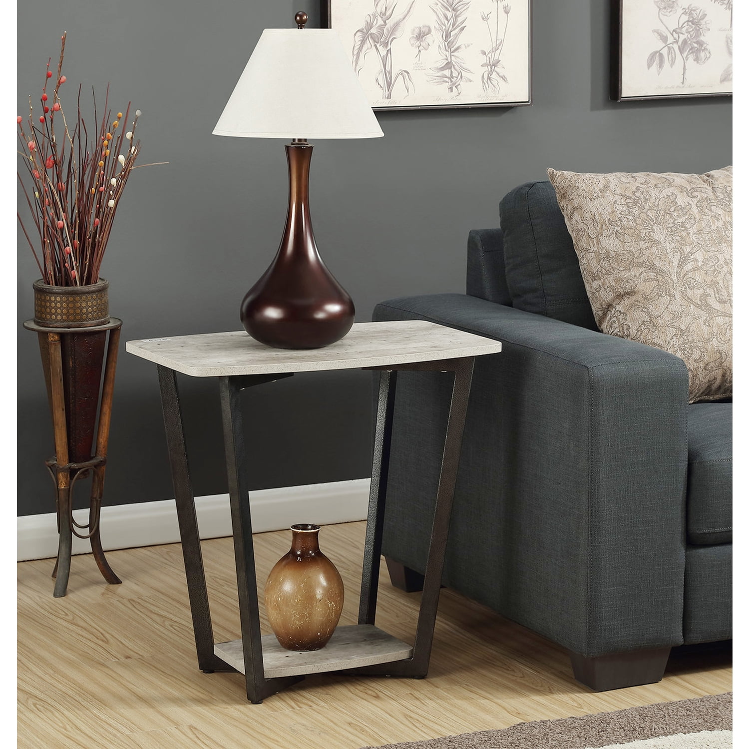 HomeStock Earthy Elements End Table with Shelf - Walmart.com
