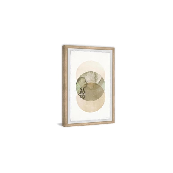 HomeStock Earthy Elements Kiwi and Two Circles Framed Painting Print, Contemporary Wall Decor: Abstract, Digital Art Prints, and Modern Styles for Your Home