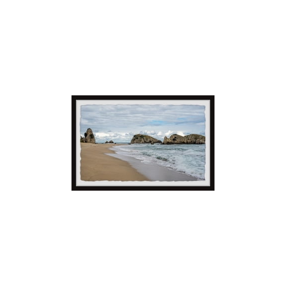 HomeStock Earthy Elements Ride the Tides Framed Painting Print, Wall Art, Canvas Print, Framed Prints, Wall Hanging Prints for Living Room - 8"L x 1.5"D x 12"H